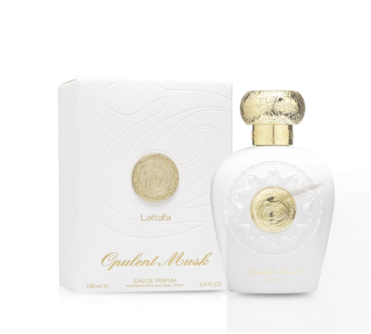 Lattafa Opulent Musk Eau de Parfum 100ml (3.4 oz) | Soft White Musk Floral Unisex Fragrance | Long Lasting Luxury Perfume Spray