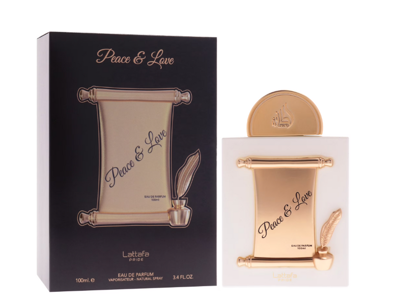 Lattafa Peace & Love Eau de Parfum 100ml | Floral Fruity Musky Unisex Fragrance | Long Lasting Elegant Perfume Spray