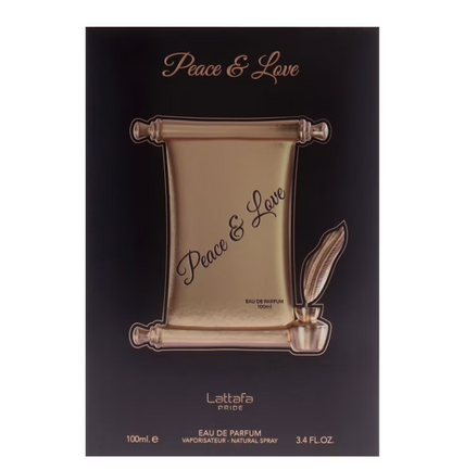 Lattafa Peace & Love Eau de Parfum 100ml | Floral Fruity Musky Unisex Fragrance | Long Lasting Elegant Perfume Spray