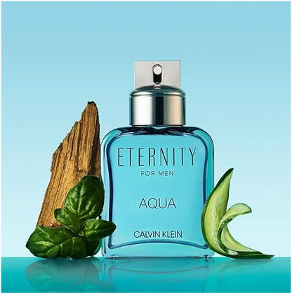 Calvin Klein Eternity Aqua for Men Eau de Toilette 100ml | Fresh Aquatic Woody Masculine Fragrance | Long Lasting Summer Cologne Spray