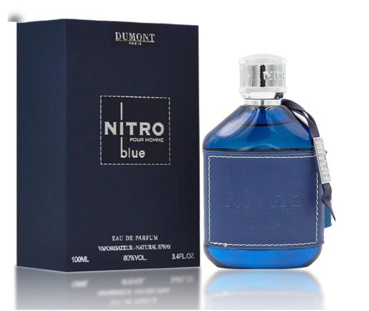 Dumont Nitro Pour Homme Blue Eau de Parfum 100ml | Fresh Aquatic Woody Men's Fragrance | Long Lasting Perfume Spray