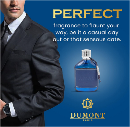 Dumont Nitro Pour Homme Blue Eau de Parfum 100ml | Fresh Aquatic Woody Men's Fragrance | Long Lasting Perfume Spray