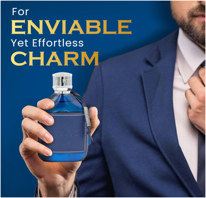 Dumont Nitro Pour Homme Blue Eau de Parfum 100ml | Fresh Aquatic Woody Men's Fragrance | Long Lasting Perfume Spray
