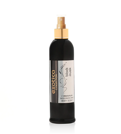 Exotica White Collection Body Deodorizer Spray 250ml | Fresh, Nightingale, Touch & Black Musk | Unisex Long Lasting Body Spray