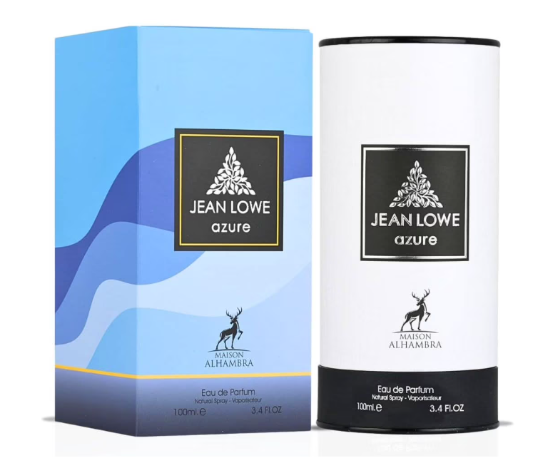 Maison Alhambra Jean Lowe Azure Eau de Parfum 100ml (3.4 oz) | Fresh Citrus Amber Unisex Fragrance | Long Lasting Perfume Spray