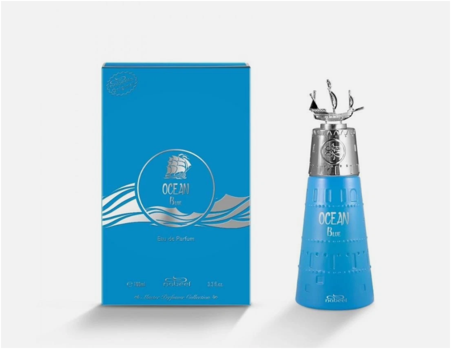 Nabeel Ocean Blue Eau de Parfum 100ml (3.4 oz) | Fresh Aquatic Woody Unisex Fragrance | Long Lasting Perfume Spray