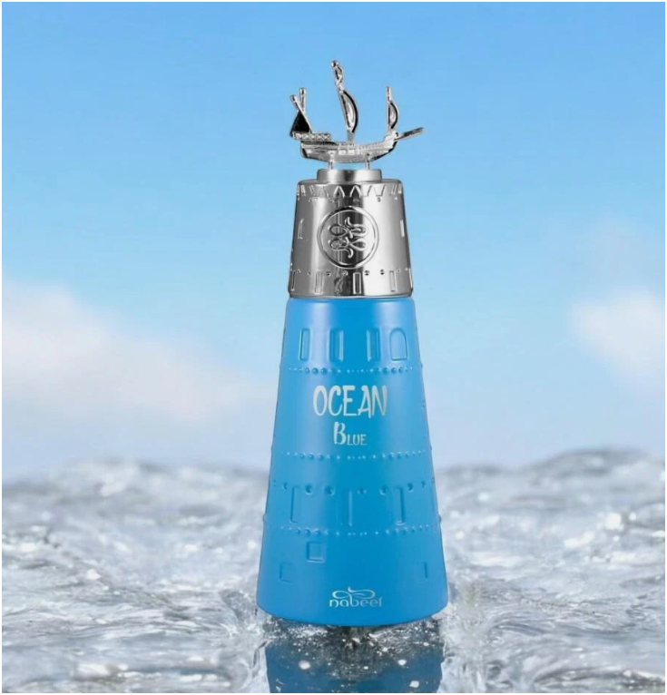 Nabeel Ocean Blue Eau de Parfum 100ml (3.4 oz) | Fresh Aquatic Woody Unisex Fragrance | Long Lasting Perfume Spray