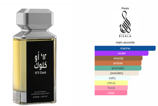 Risala 12 O’Clock Eau de Parfum 100ml | Sweet Spicy Oriental Unisex Fragrance | Long Lasting Perfume Spray