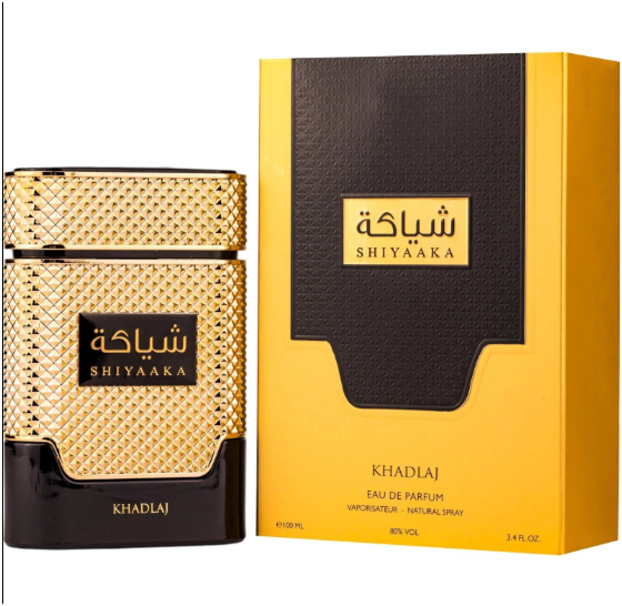 Khadlaj Shiyaaka Gold Eau de Parfum 100ml | Luxury Woody Floral Musky Unisex Fragrance | Long Lasting Perfume Spray