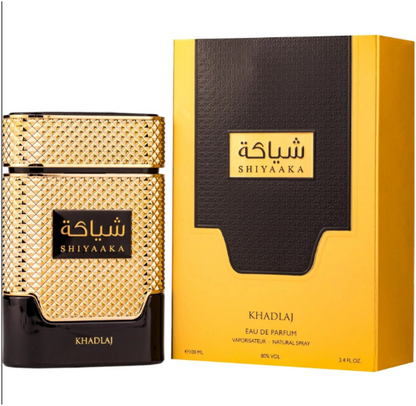 Khadlaj Shiyaaka Gold Eau de Parfum 100ml | Luxury Woody Floral Musky Unisex Fragrance | Long Lasting Perfume Spray