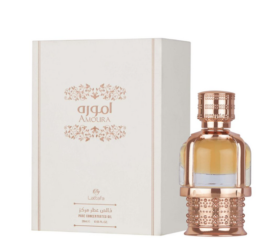 Lattafa Amoura Concentrated Perfume Oil 20ml | Sweet Floral Fruity Gourmand Women’s Attar | Long Lasting Alcohol-Free Fragrance Oil
