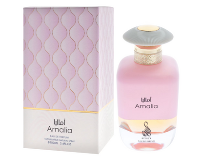 Risala Amalia Eau de Parfum 100ml (3.4 oz) | Floral Fruity Musky Women’s Fragrance | Long Lasting Perfume Spray