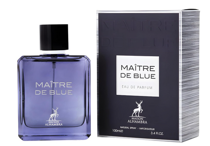 Maison Alhambra Maître de Blue Eau de Parfum 100ml (3.4 oz) | Fresh Aromatic Woody Men’s Fragrance | Long Lasting Perfume Spray