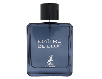 Maison Alhambra Maître de Blue Eau de Parfum 100ml (3.4 oz) | Fresh Aromatic Woody Men’s Fragrance | Long Lasting Perfume Spray