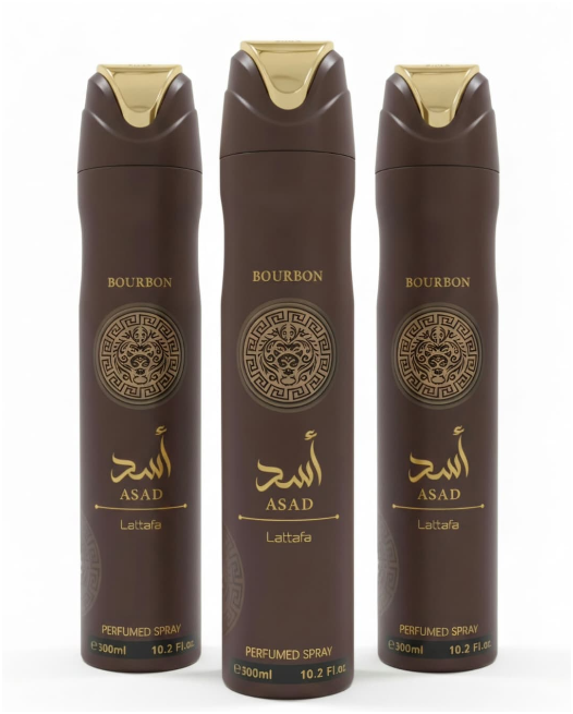 Lattafa Asad Bourbon 3 Piece Gift Set | Eau de Parfum, Deodorant Spray & Shower Gel | Men's Luxury Fragrance Collection