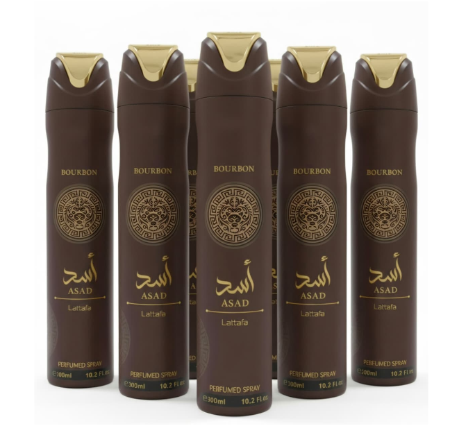 Lattafa Asad Bourbon 6 Piece Gift Set | Complete Men's Fragrance Collection | Luxury Long Lasting Perfume & Grooming Set