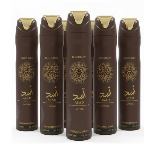 Lattafa Asad Bourbon 6 Piece Gift Set | Complete Men's Fragrance Collection | Luxury Long Lasting Perfume & Grooming Set