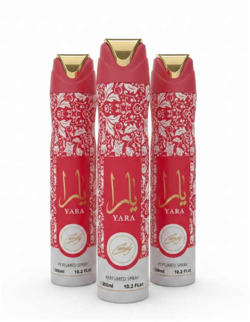 Lattafa Yara Candy 3 Piece Perfume Spray Set 300ml Total | Sweet Fruity Gourmand Women's Fragrance Collection | Long Lasting Perfume Set