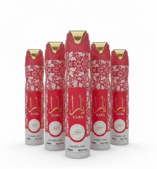 Lattafa Yara Candy 6 Piece Perfume Spray Set | Sweet Fruity Gourmand Women's Fragrance Collection | Long Lasting Luxury Perfume Set