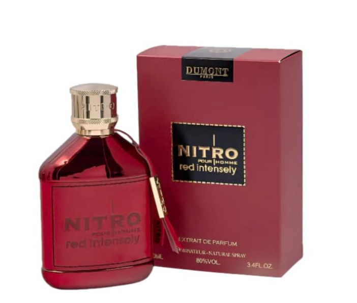 Dumont Nitro Pour Homme Red Intensely Eau de Parfum 100ml (3.4 oz) | Fruity Woody Amber Men's Fragrance | Long Lasting Perfume Spray