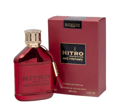Dumont Nitro Pour Homme Red Intensely Eau de Parfum 100ml (3.4 oz) | Fruity Woody Amber Men's Fragrance | Long Lasting Perfume Spray