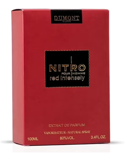 Dumont Nitro Pour Homme Red Intensely Eau de Parfum 100ml (3.4 oz) | Fruity Woody Amber Men's Fragrance | Long Lasting Perfume Spray