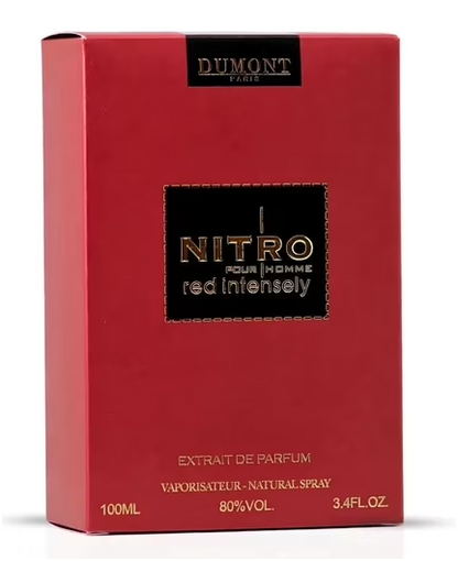 Dumont Nitro Pour Homme Red Intensely Eau de Parfum 100ml (3.4 oz) | Fruity Woody Amber Men's Fragrance | Long Lasting Perfume Spray