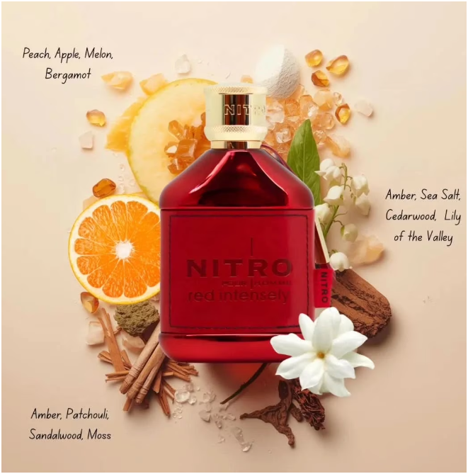 Dumont Nitro Pour Homme Red Intensely Eau de Parfum 100ml (3.4 oz) | Fruity Woody Amber Men's Fragrance | Long Lasting Perfume Spray