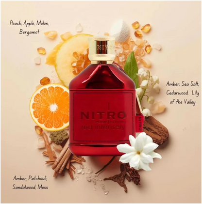Dumont Nitro Pour Homme Red Intensely Eau de Parfum 100ml (3.4 oz) | Fruity Woody Amber Men's Fragrance | Long Lasting Perfume Spray