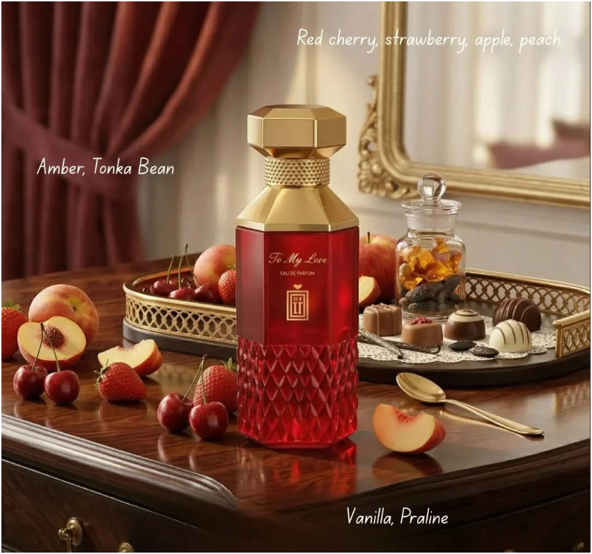 Aura To My Love Eau de Parfum 100ml (3.4 oz) | Elegant Sweet Floral Fruity Women's Fragrance | Long Lasting Perfume Spray