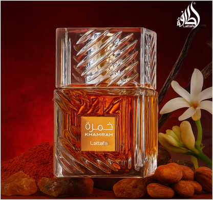 Lattafa Khamrah Eau de Parfum 100ml (3.4 oz) | Sweet Spicy Gourmand Amber Unisex Fragrance | Long Lasting Perfume Spray