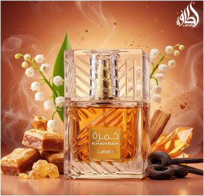 Lattafa Khamrah Eau de Parfum 100ml (3.4 oz) | Sweet Spicy Gourmand Amber Unisex Fragrance | Long Lasting Perfume Spray