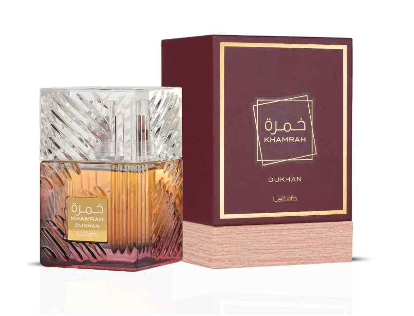 Lattafa Khamrah Dukhan Eau de Parfum 100ml (3.4 oz) | Smoky Spicy Woody Amber Unisex Fragrance | Long Lasting Perfume Spray