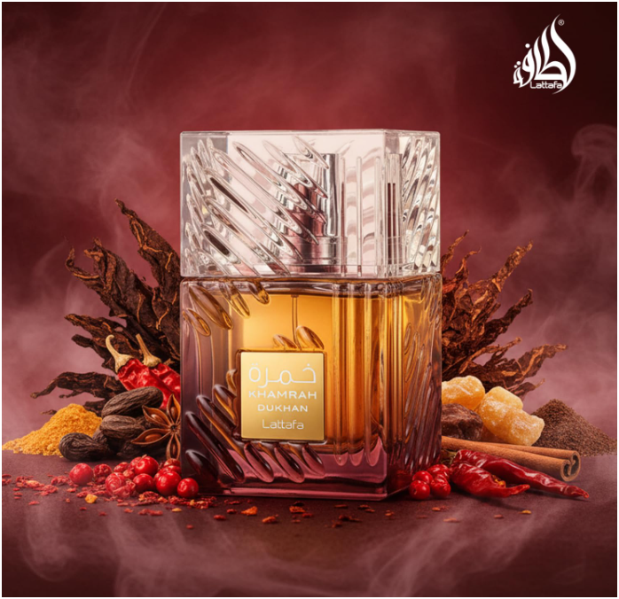 Lattafa Khamrah Dukhan Eau de Parfum 100ml (3.4 oz) | Smoky Spicy Woody Amber Unisex Fragrance | Long Lasting Perfume Spray