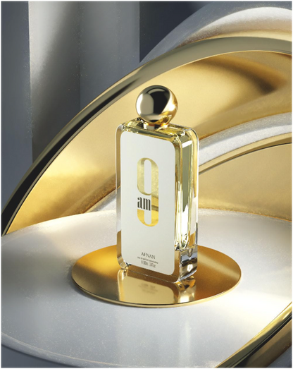 Afnan 9 AM Eau de Parfum 100ml (3.4 oz) | Fresh Fruity Citrus Woody Unisex Fragrance | Long Lasting Perfume Spray