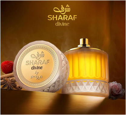 Zimaya Sharaf Divine Extrait de Parfum 100ml (3.4 oz) | Sweet Spicy Gourmand Vanilla Unisex Fragrance | Long Lasting Perfume Spray
