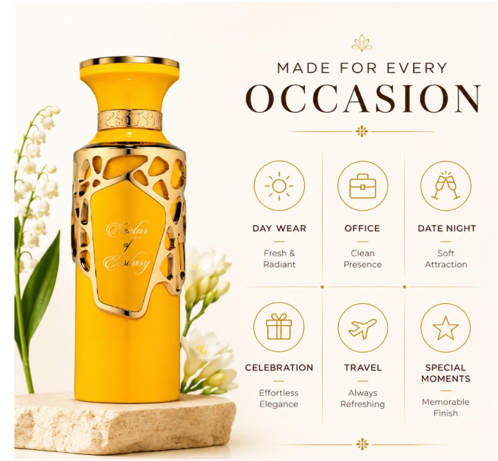 Fragrance World Nectar of Ecstasy Eau de Parfum 100ml (3.4 oz) | Sweet Fruity Floral Gourmand Unisex Fragrance | Long Lasting Perfume Spray