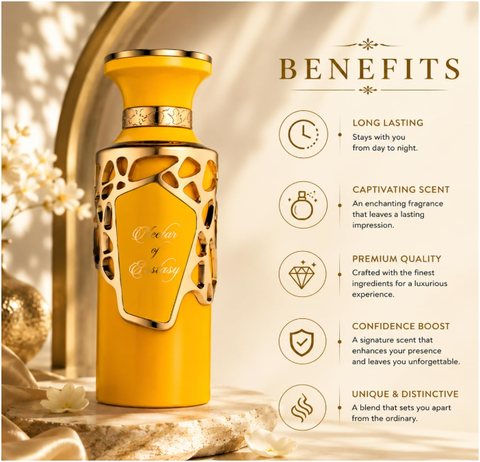 Fragrance World Nectar of Ecstasy Eau de Parfum 100ml (3.4 oz) | Sweet Fruity Floral Gourmand Unisex Fragrance | Long Lasting Perfume Spray