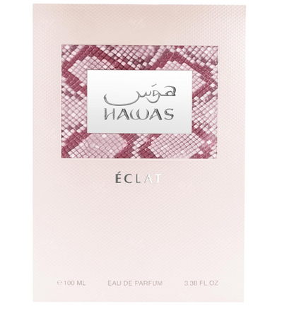 Rasasi Hawas Eclat Eau de Parfum 100ml (3.4 oz) | Fruity Floral Musk Women's Fragrance | Long Lasting Perfume Spray