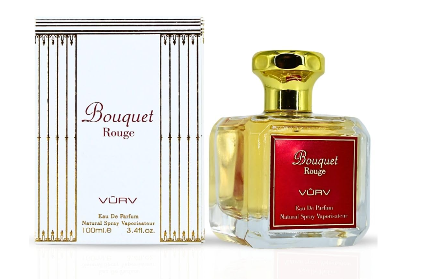 Vurv Bouquet Rouge Eau de Parfum 100ml (3.4 oz) | Bold Spicy Saffron Amberwood Cedar Women's Fragrance | Long Lasting Arabian Perfume Spray