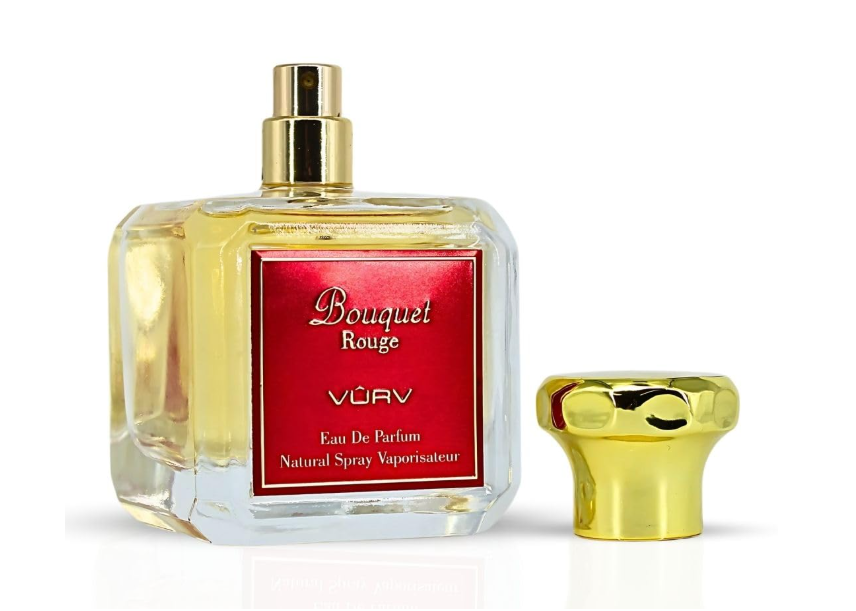 Vurv Bouquet Rouge Eau de Parfum 100ml (3.4 oz) | Bold Spicy Saffron Amberwood Cedar Women's Fragrance | Long Lasting Arabian Perfume Spray