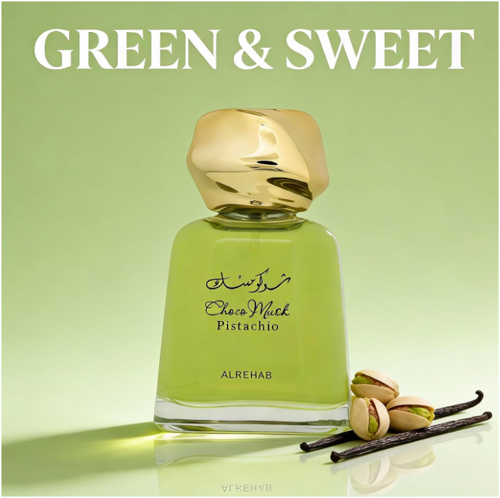 Al Rehab Choco Musk Pistachio Perfume | Sweet Gourmand Pistachio Chocolate Fragrance | Long Lasting Perfume