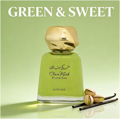 Al Rehab Choco Musk Pistachio Perfume | Sweet Gourmand Pistachio Chocolate Fragrance | Long Lasting Perfume