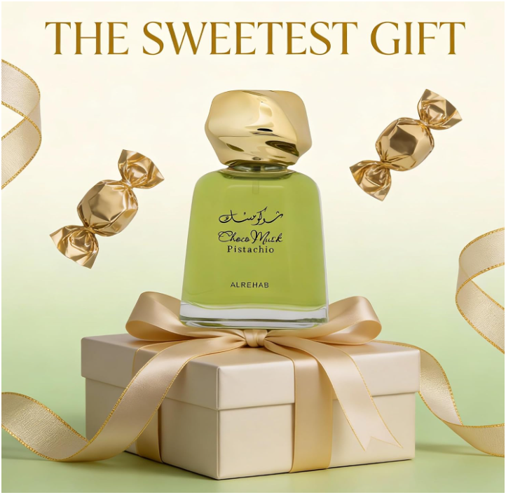 Al Rehab Choco Musk Pistachio Perfume | Sweet Gourmand Pistachio Chocolate Fragrance | Long Lasting Perfume