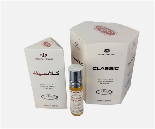 Al Rehab Classic Concentrated Perfume Oil 6ml x 6 Pack | Floral, Powdery, Vanilla & Musk Unisex Fragrance | Long Lasting Roll-On Perfume