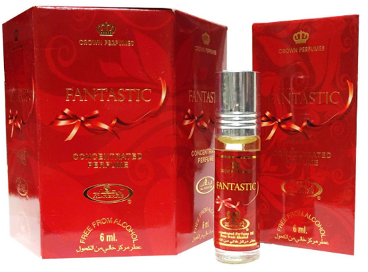 Al Rehab Fantastic Concentrated Perfume Oil 6ml x 6 Pack | Sweet Fruity Floral Vanilla Fragrance for Women | Long Lasting Roll-On Perfume