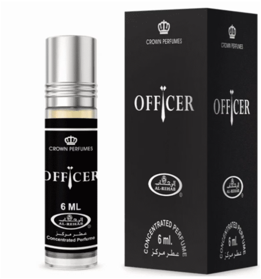 Al Rehab Officer Concentrated Perfume Oil 6ml x 6 Pack | Citrus Lavender Woody Men's Fragrance | Long Lasting Roll-On Perfume