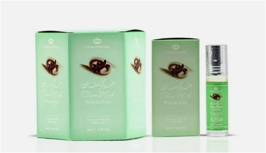 Al Rehab Choco Musk Pistachio Concentrated Perfume Oil 6ml x 6 Pack | Pistachio, Cacao, Vanilla & Amber | Unisex Roll-On Fragrance