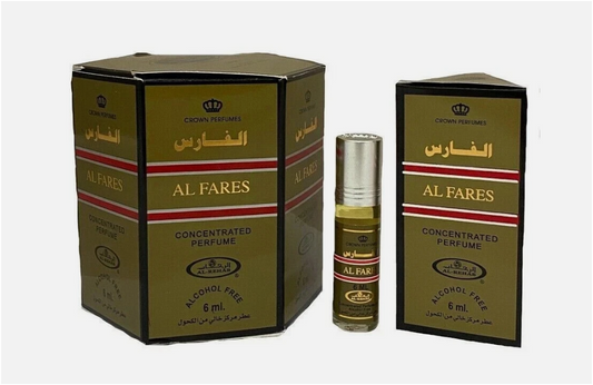 Al Rehab Al Fares Concentrated Perfume Oil 6ml x 6 Pack | Fresh Citrus, Lavender, Musk & Sandalwood Men's Fragrance | Roll-On Attar