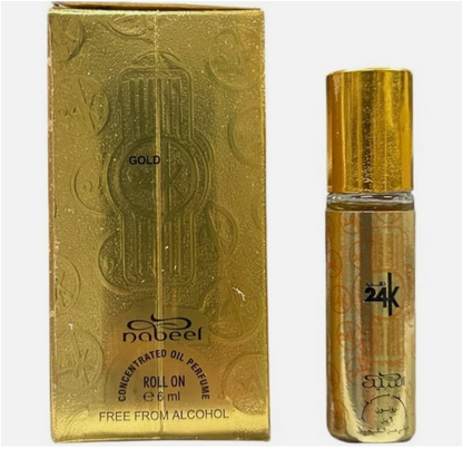 Nabeel Concentrated Perfume Oil 6ml x 6 Pack | Long Lasting Arabian Roll-On Fragrance | Alcohol-Free Perfume Oil